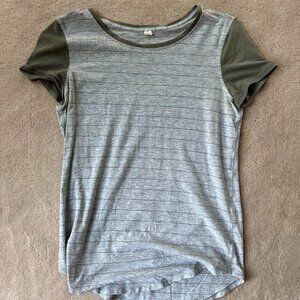 Lululemon Swiftly Tech with Green Sleeves and Stripes